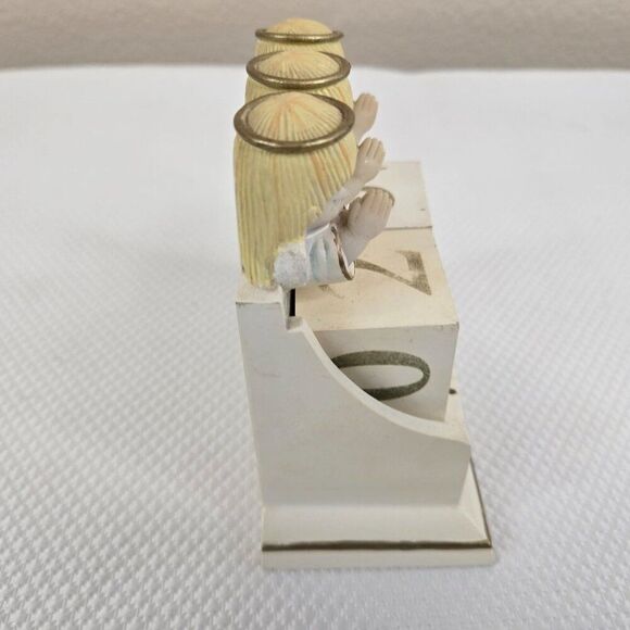 Vintage Hallmark Marys Angels Perpetual Calendar Wooden Block Desk Set - Picture 7 of 8